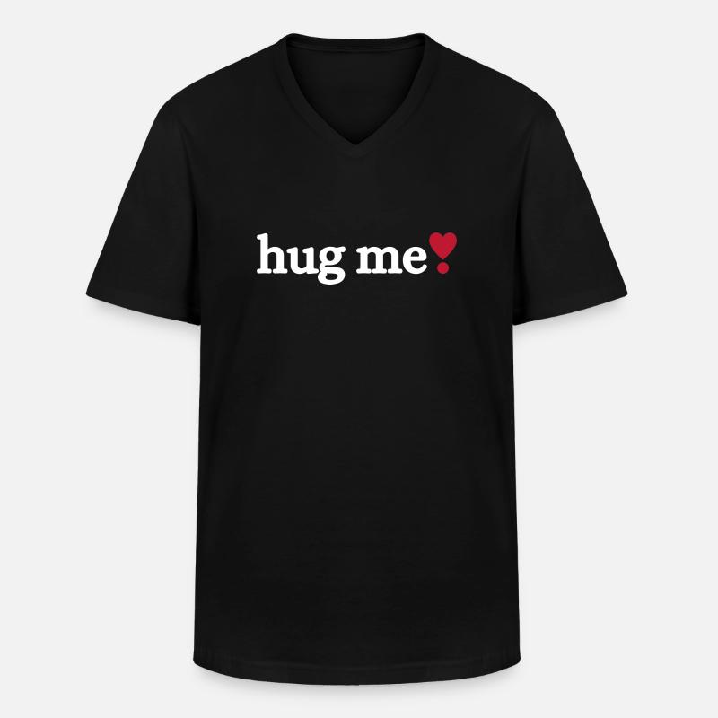 Hug me - Männer-T-Shirt mit V-Ausschnitt - Schwarz