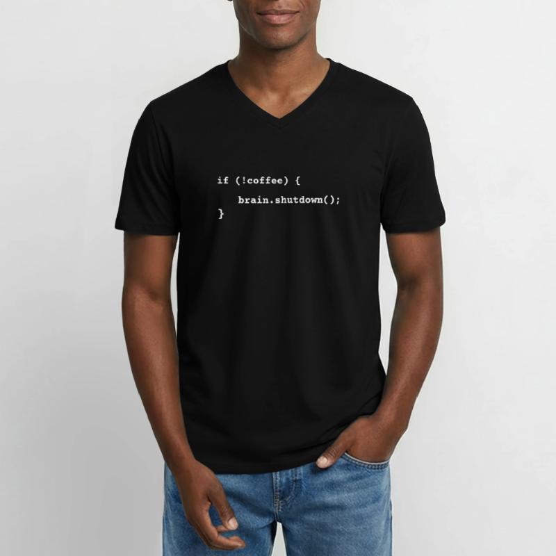 Code Coffee Crisis Funny Programmer Humor Gift Men's V-Neck T-Shirt