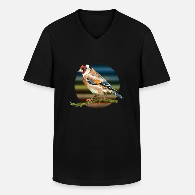 Bunter Vogel - Männer-T-Shirt mit V-Ausschnitt - Schwarz