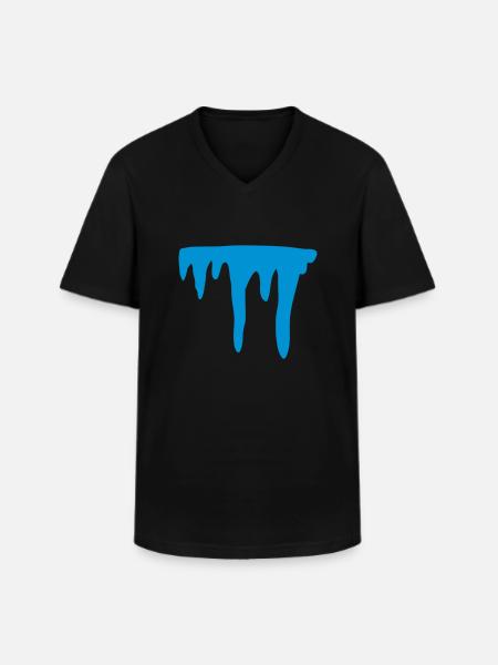 Icicle - line - Men's V-Neck T-Shirt - black