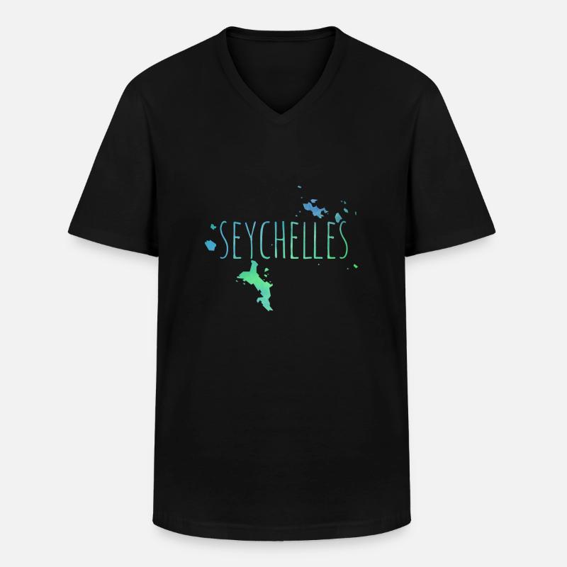 Seychelles - Männer-T-Shirt mit V-Ausschnitt - Schwarz