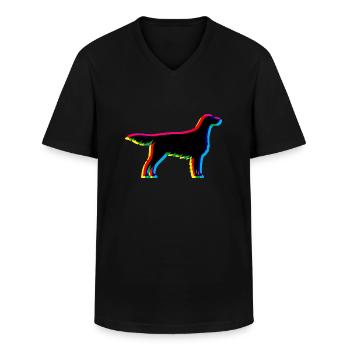 CMYK Irish Red and White Setter - Men's V-Neck T-Shirt - black - Front - AI Model Male 178 dark (178cm)