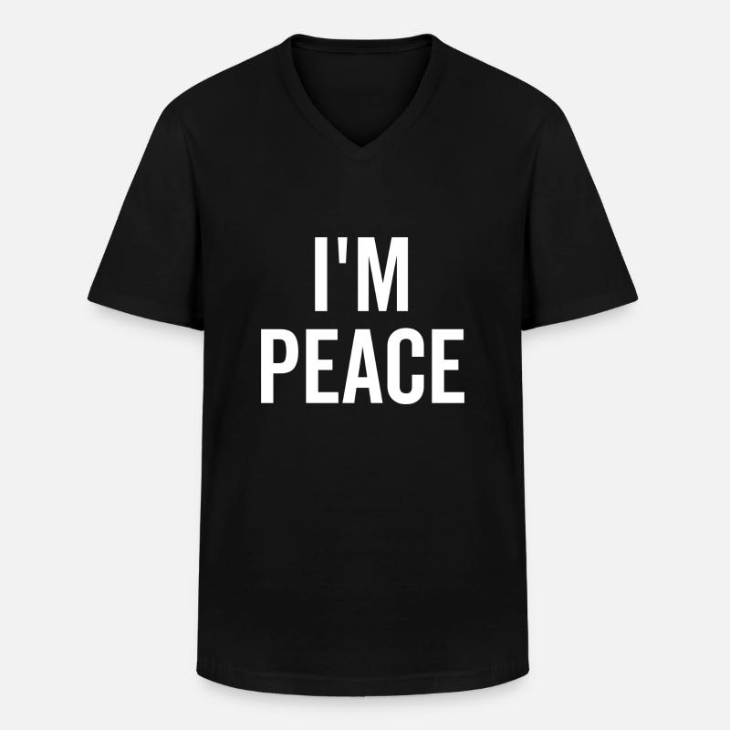 Ich bin Frieden - Männer-T-Shirt mit V-Ausschnitt - Schwarz