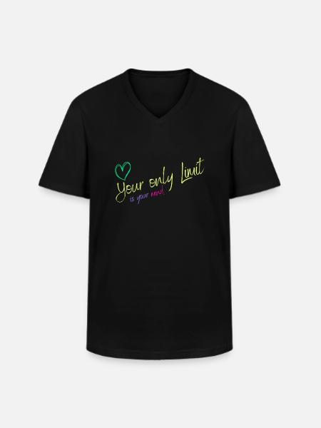 Motivation - without limits / no limits - Men's V-Neck T-Shirt - black