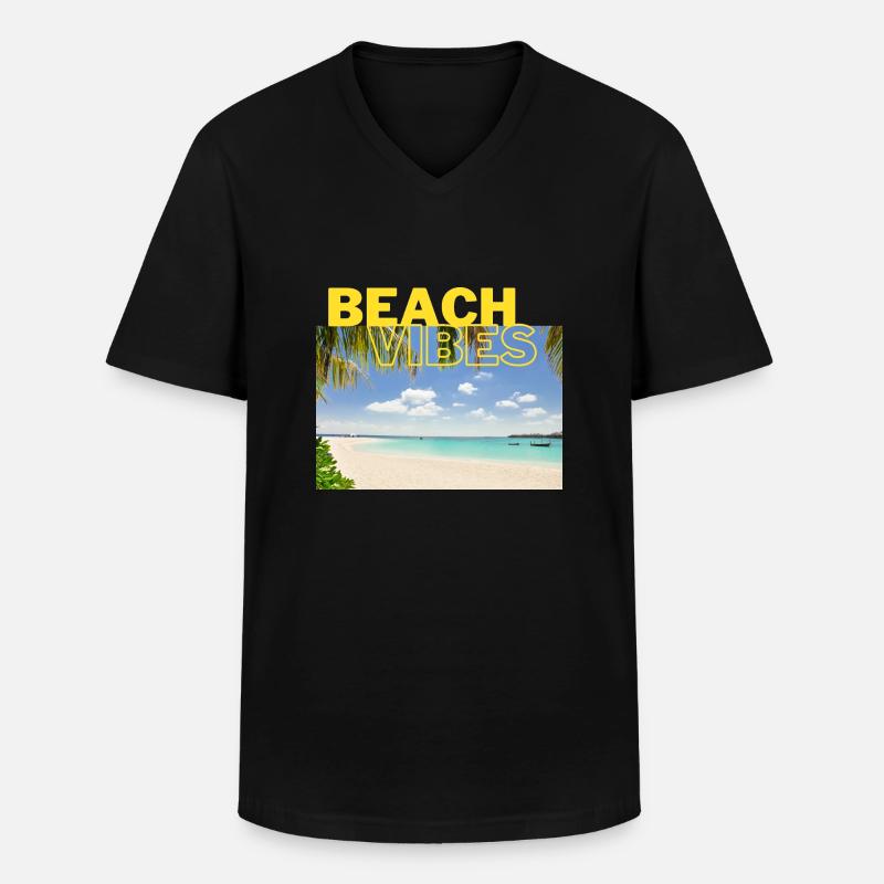 Beach 25 - Männer-T-Shirt mit V-Ausschnitt - Schwarz