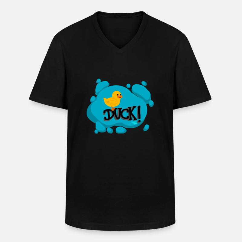 Duck! - Calypso Blous - Männer-T-Shirt mit V-Ausschnitt - Schwarz