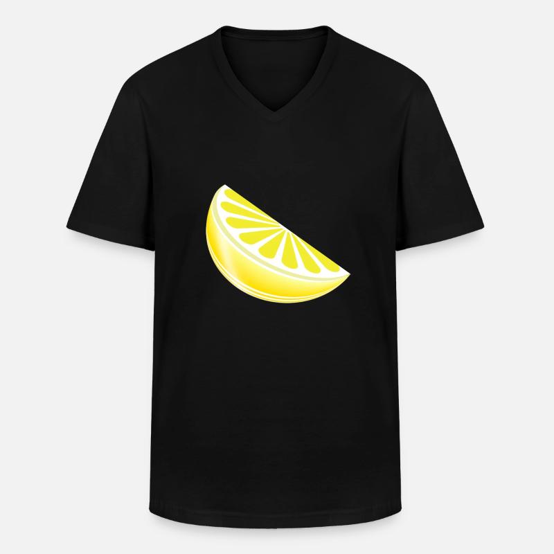 Zitrone - Männer-T-Shirt mit V-Ausschnitt - Schwarz