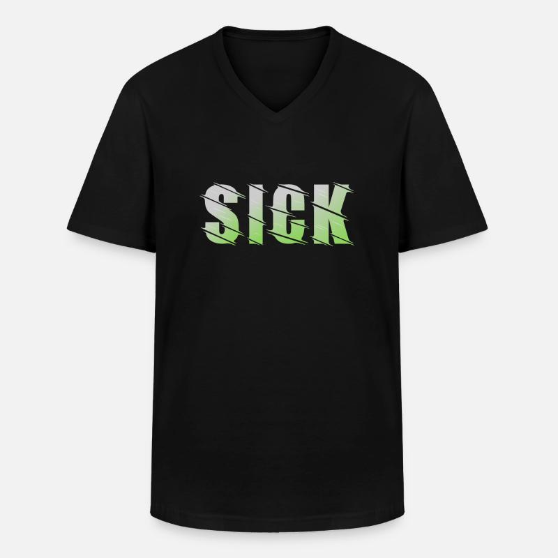 Sick Design - Männer-T-Shirt mit V-Ausschnitt - Schwarz