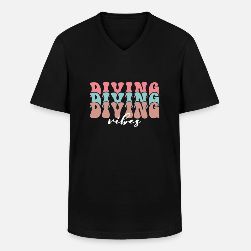 Diving Vibes - Männer-T-Shirt mit V-Ausschnitt - Schwarz
