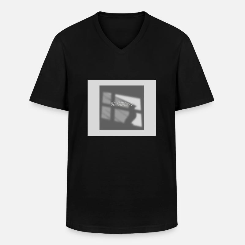 BE STRONG - Männer-T-Shirt mit V-Ausschnitt - Schwarz