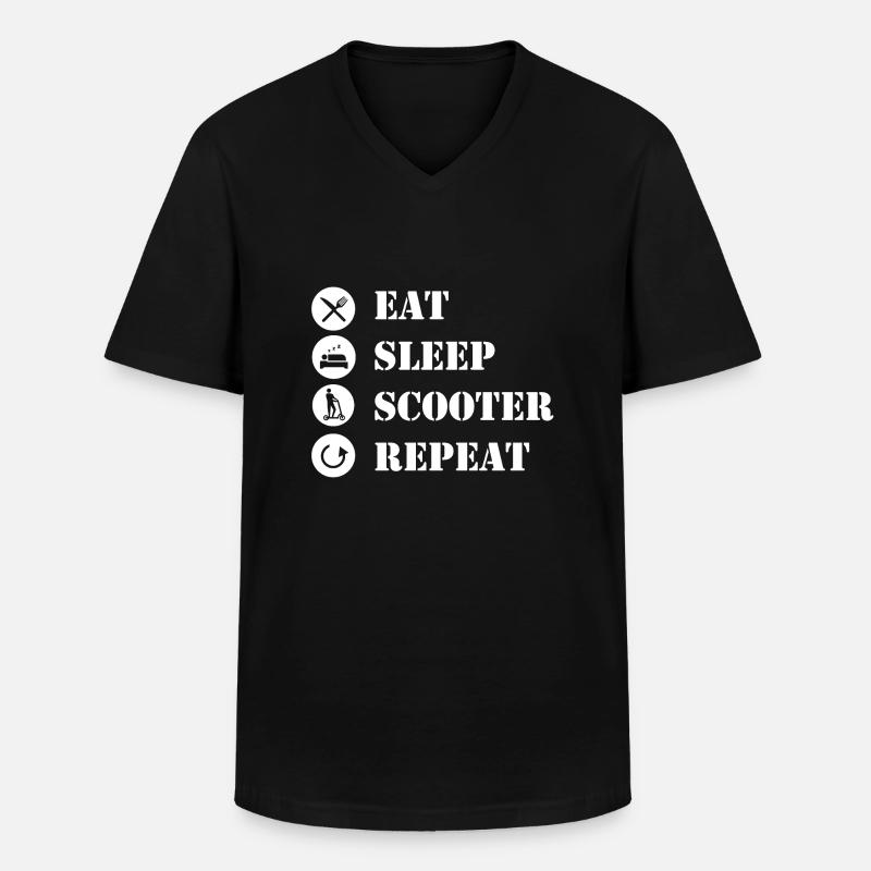 E-Scooter E-Roller Scooter - Männer-T-Shirt mit V-Ausschnitt - Schwarz