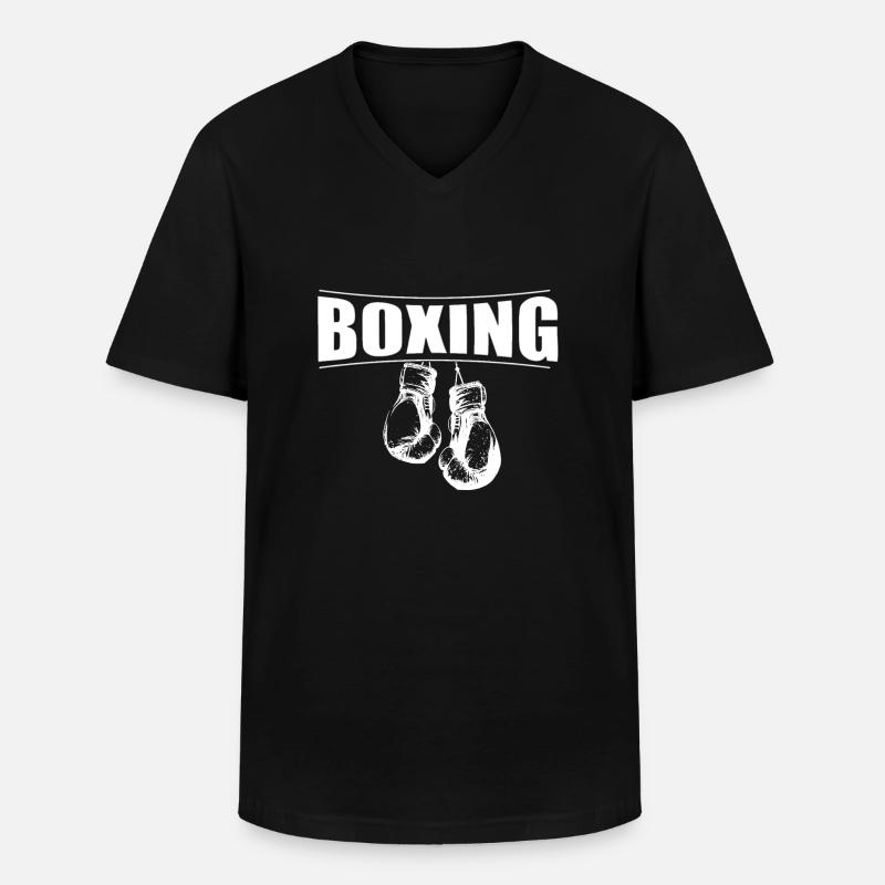 boxing mit handschuhe - Männer-T-Shirt mit V-Ausschnitt - Schwarz