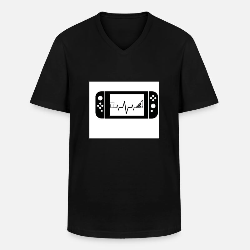 Zocken - Männer-T-Shirt mit V-Ausschnitt - Schwarz