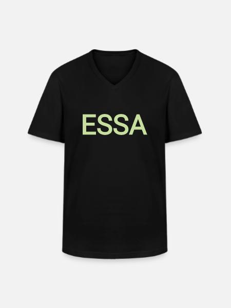 Essa - T-shirt col V Homme - noir