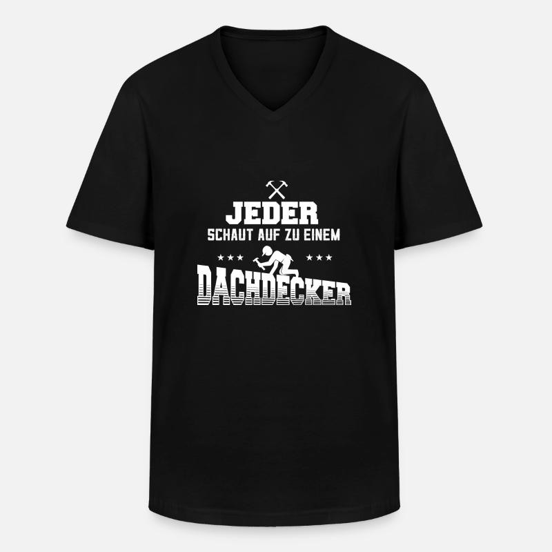 Dachdecker Zimmermann - Männer-T-Shirt mit V-Ausschnitt - Schwarz