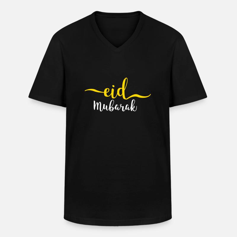 Eid Mubarak - Männer-T-Shirt mit V-Ausschnitt - Schwarz