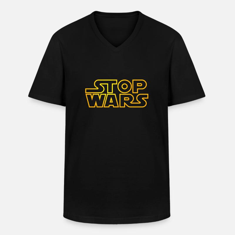 stop wars starlight outline - Männer-T-Shirt mit V-Ausschnitt - Schwarz