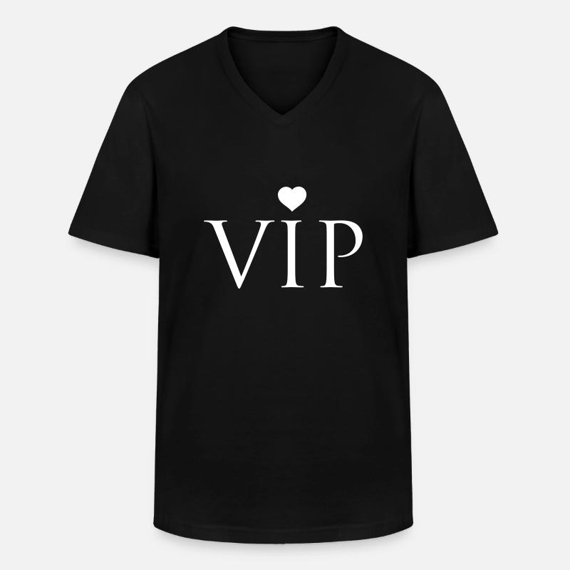 VIP herz - Männer-T-Shirt mit V-Ausschnitt - Schwarz