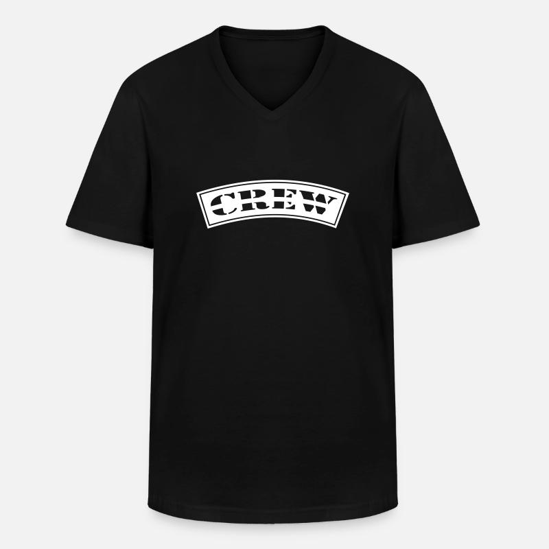 Crew Curved Design Patch - Men's V-Neck T-Shirt - black