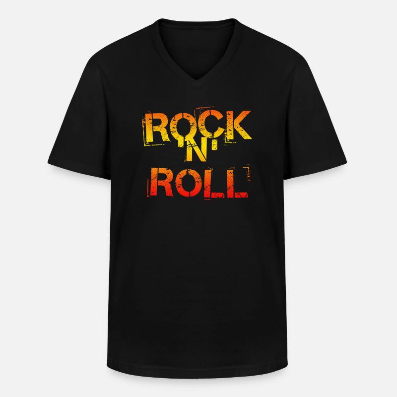 Rock 'n' Roll - Männer-T-Shirt mit V-Ausschnitt - Schwarz