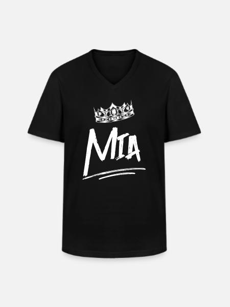 Mia - Männer-T-Shirt mit V-Ausschnitt - Schwarz