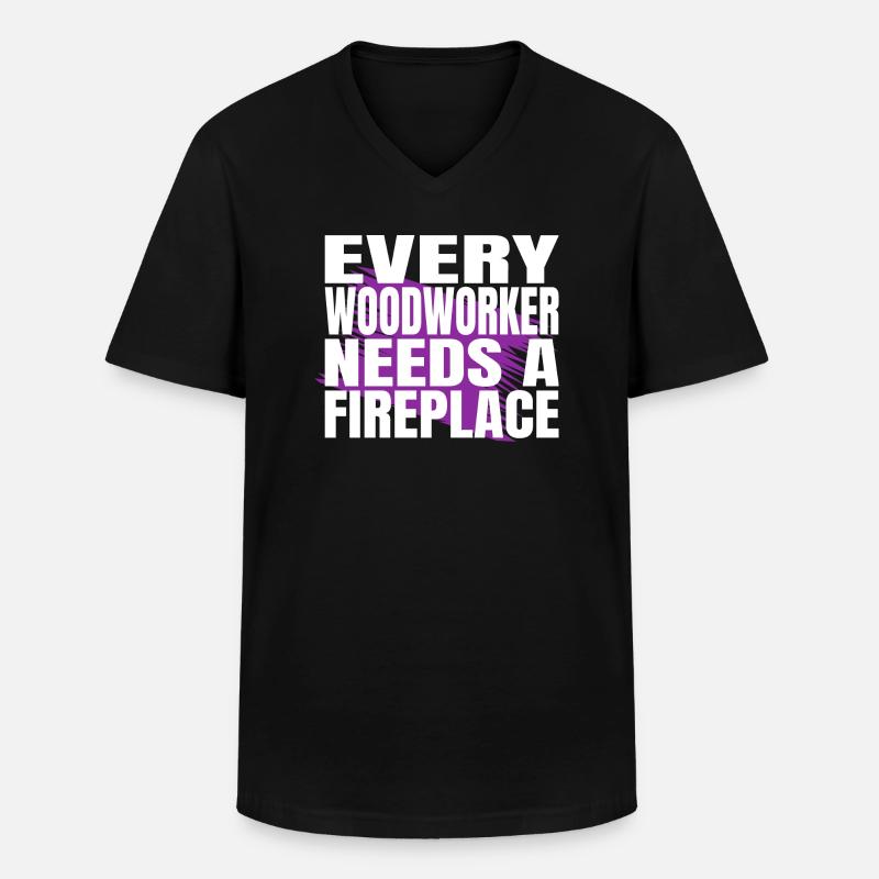 cool logging lumberjackwoodworking carpenter - Männer-T-Shirt mit V-Ausschnitt - Schwarz