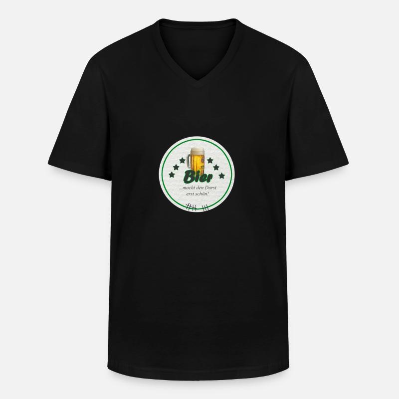 Bierdeckel schöner Durst - Männer-T-Shirt mit V-Ausschnitt - Schwarz