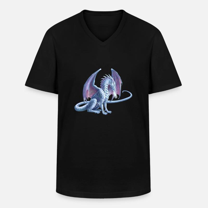 Eisdrache - Männer-T-Shirt mit V-Ausschnitt - Schwarz
