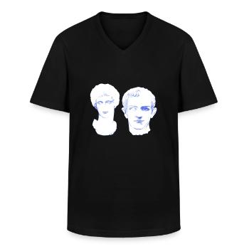 Eternal Love - Liebespaar forever in Marmor - Männer-T-Shirt mit V-Ausschnitt - Schwarz - Vorne - AI Model Male 178 dark (178cm)