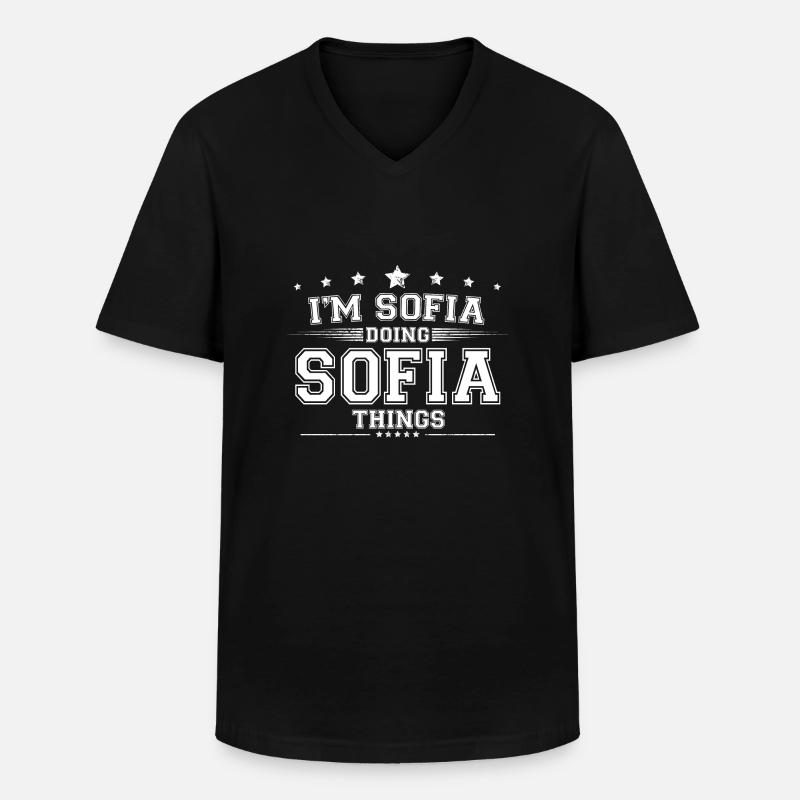 Sofioter - Männer-T-Shirt mit V-Ausschnitt - Schwarz