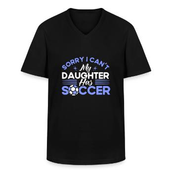 Sportfan Fußball Mama Tochter Geschenk - Männer-T-Shirt mit V-Ausschnitt - Schwarz - Vorne - AI Model Male 178 dark (178cm)