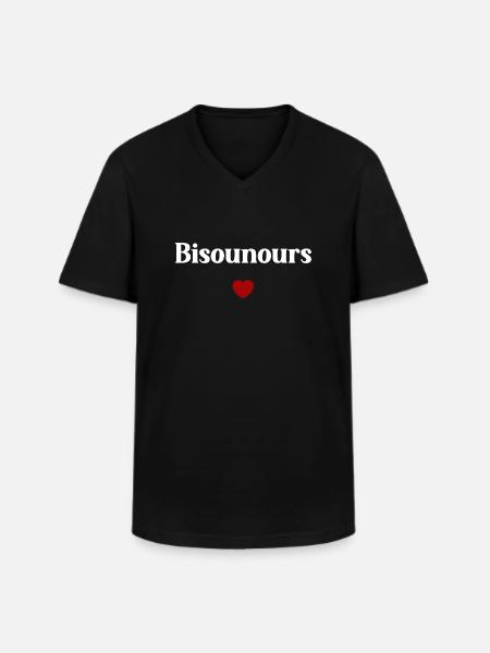Bisounours - T-shirt col V Homme - noir