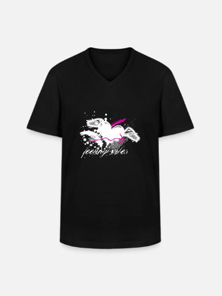 Feeling Vibes - Männer-T-Shirt mit V-Ausschnitt - Schwarz