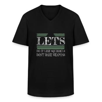 awesome counterculture fun birthday present bird - Men's V-Neck T-Shirt - black - Front - AI Model Male 178 dark (178cm)