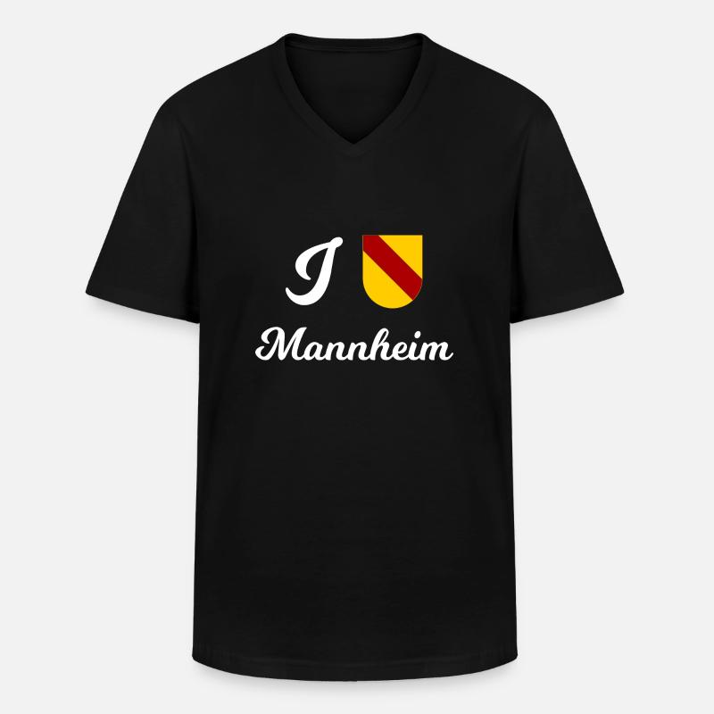 Ich liebe Mannheim - Männer-T-Shirt mit V-Ausschnitt - Schwarz
