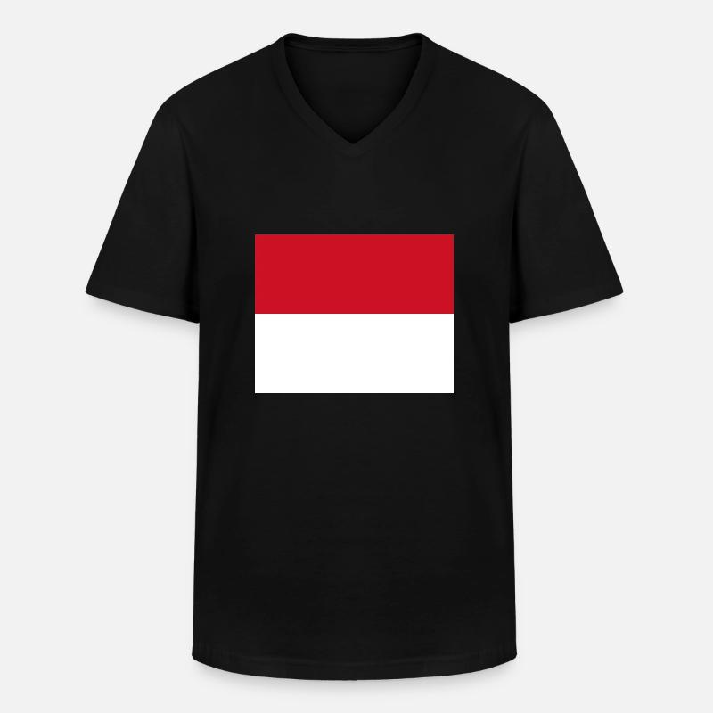 Monaco - Männer-T-Shirt mit V-Ausschnitt - Schwarz