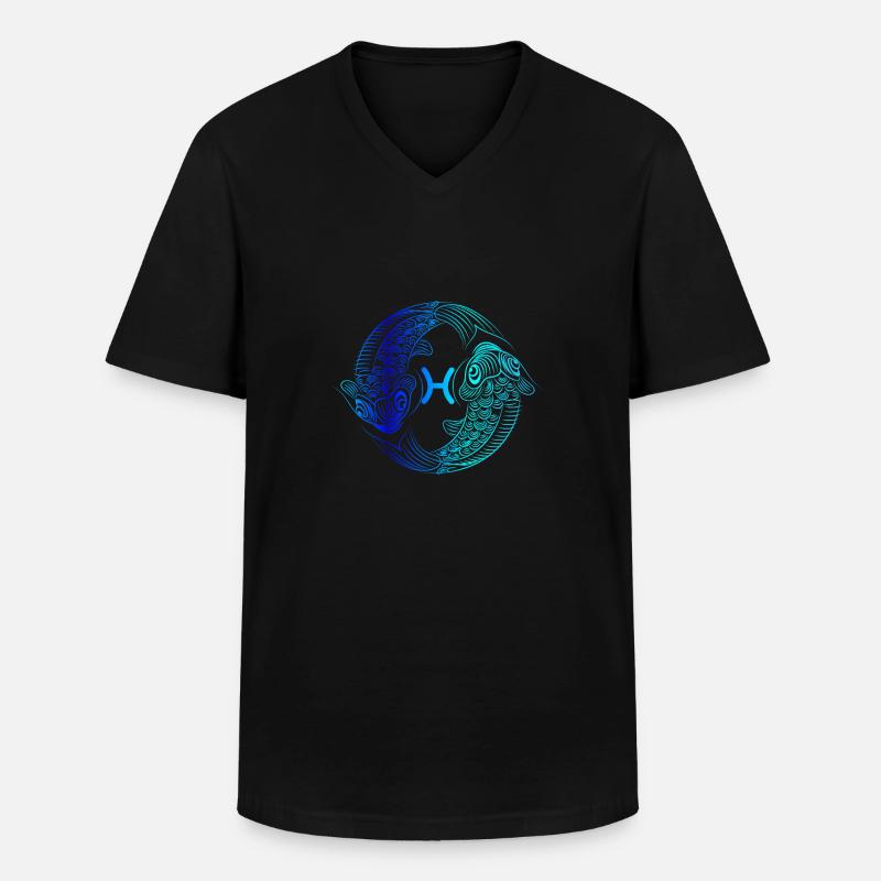 fische Zeichenfläche 1 - Männer-T-Shirt mit V-Ausschnitt - Schwarz