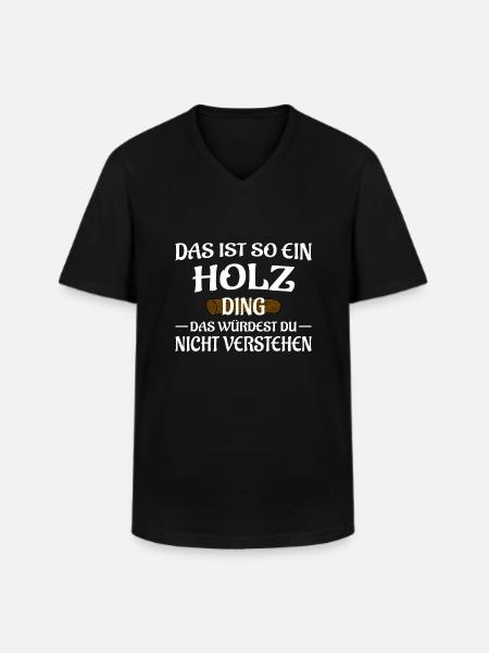 Holz Ding - Männer-T-Shirt mit V-Ausschnitt - Schwarz