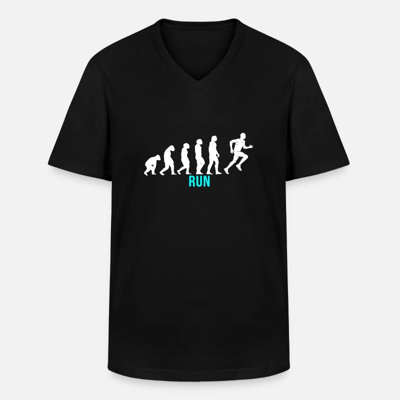 Run Evolution - Men's V-Neck T-Shirt - black