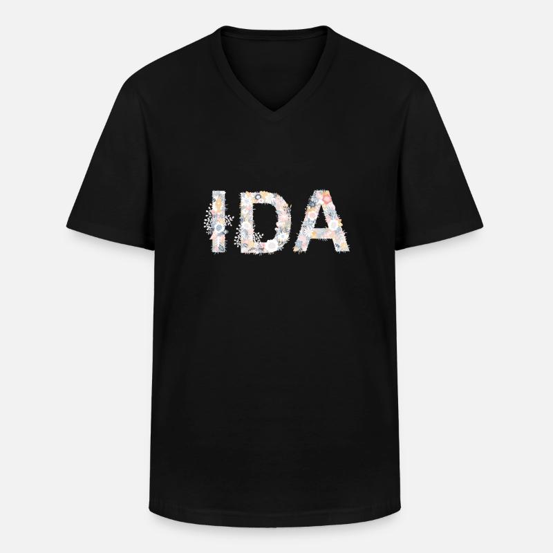 ida - Männer-T-Shirt mit V-Ausschnitt - Schwarz