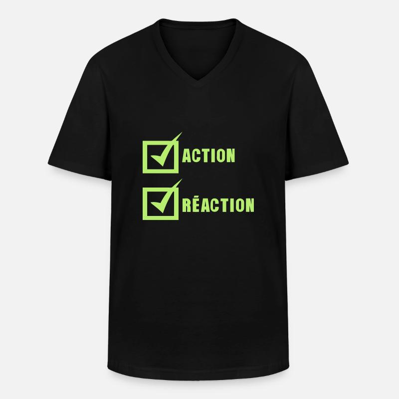 aktion reaction gültig case - Männer-T-Shirt mit V-Ausschnitt - Schwarz