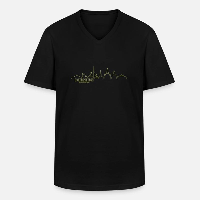 Dresden - Männer-T-Shirt mit V-Ausschnitt - Schwarz