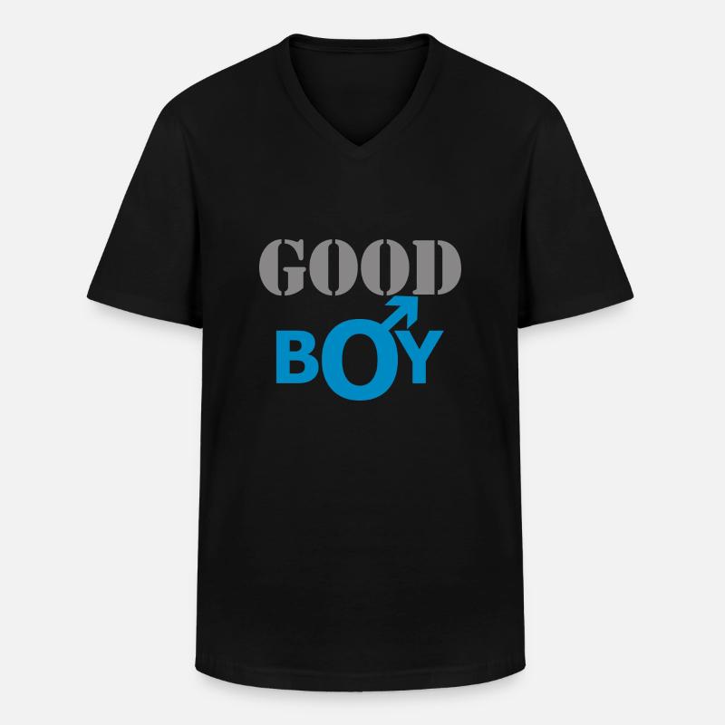 GUTER JUNGE - Männer-T-Shirt mit V-Ausschnitt - Schwarz