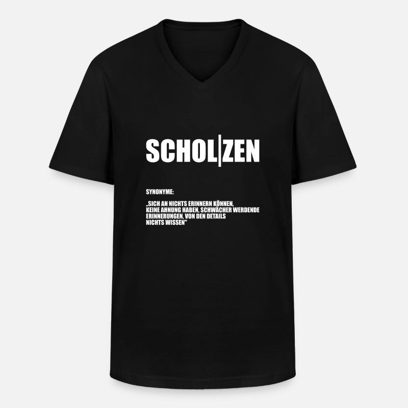 Scholzen - Männer-T-Shirt mit V-Ausschnitt - Schwarz