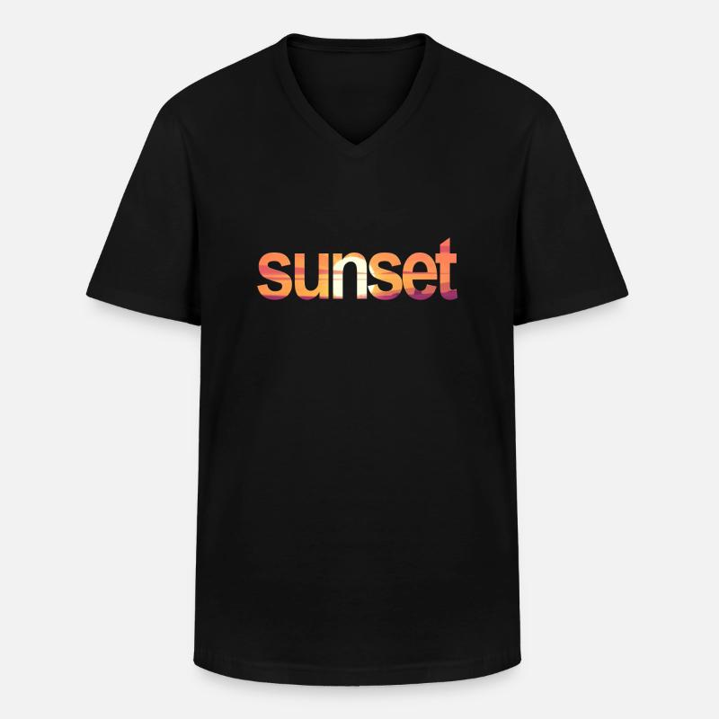 sunset - Männer-T-Shirt mit V-Ausschnitt - Schwarz
