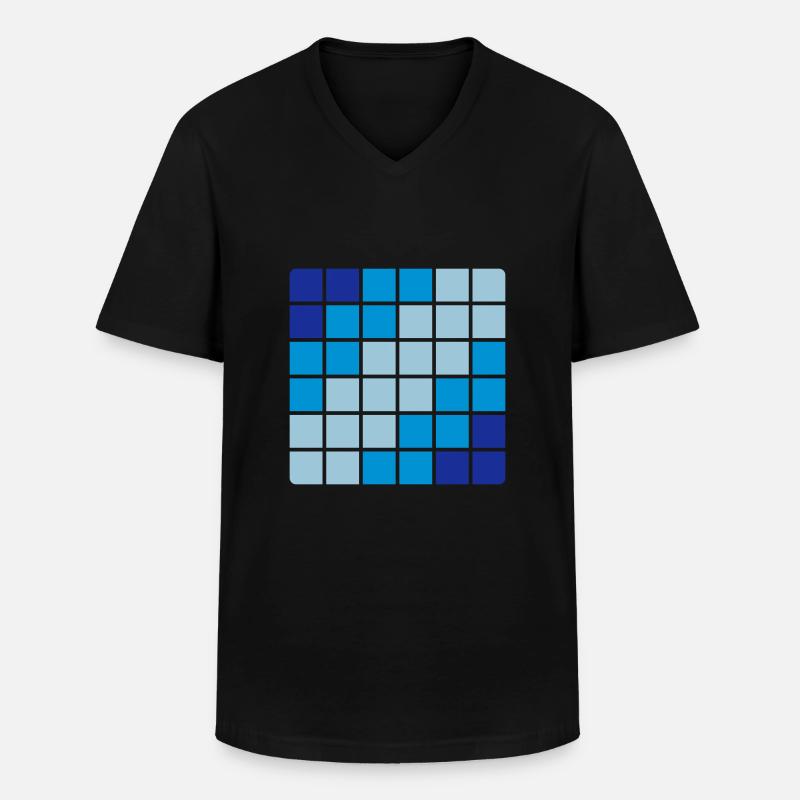 Muster - Männer-T-Shirt mit V-Ausschnitt - Schwarz