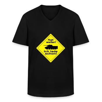 HUPT WEITER - Männer-T-Shirt mit V-Ausschnitt - Schwarz - Vorne - AI Model Male 178 dark (178cm)