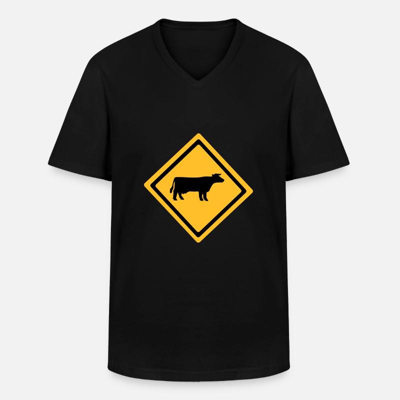 Cattle Anmelden - Männer-T-Shirt mit V-Ausschnitt - Schwarz