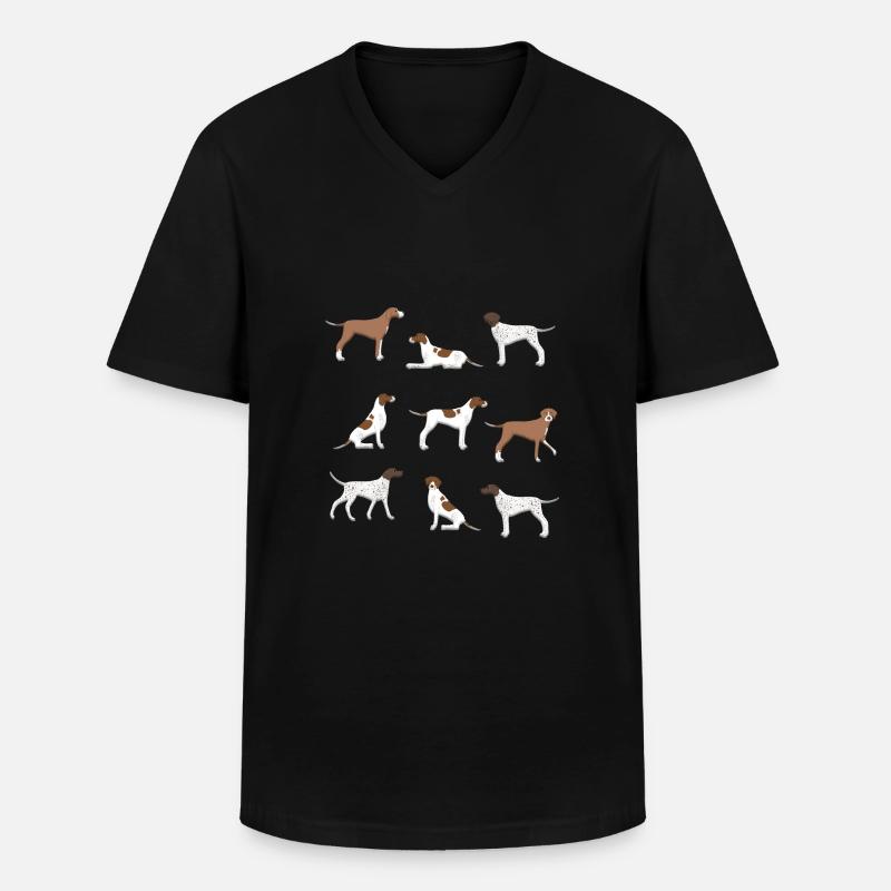 Pointer Auswahl - Männer-T-Shirt mit V-Ausschnitt - Schwarz