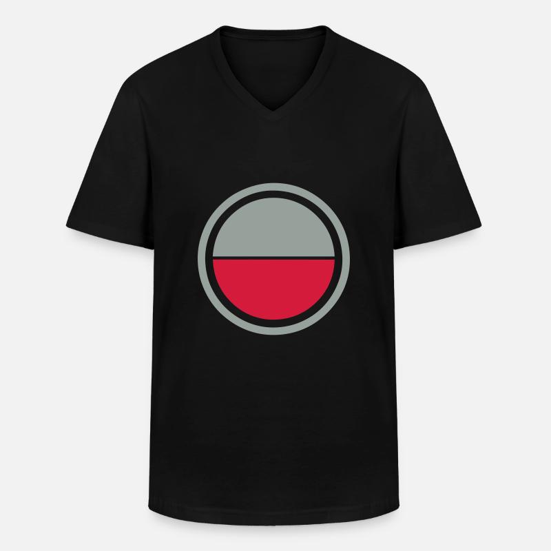 Polen Emblem - Männer-T-Shirt mit V-Ausschnitt - Schwarz